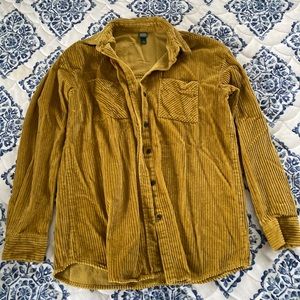 Mustard Yellow Corduroy Button Up